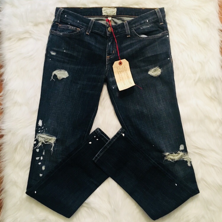 Current/Elliot For Love Distressed Paint Splatter Jean